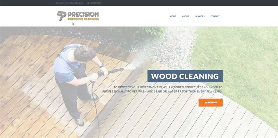 Precision Pressure Cleaning website designed by Webstrands