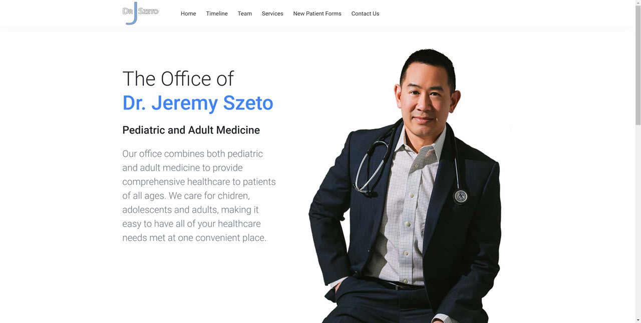 Dr. Jeremy Szeto website design